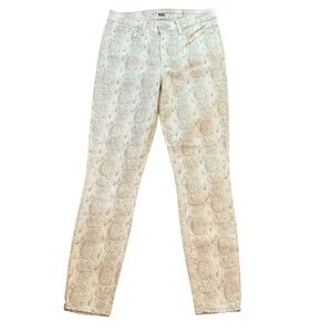 Paige Hoxton Ankle Snakeskin Jeans Size 29 Cream / Taupe